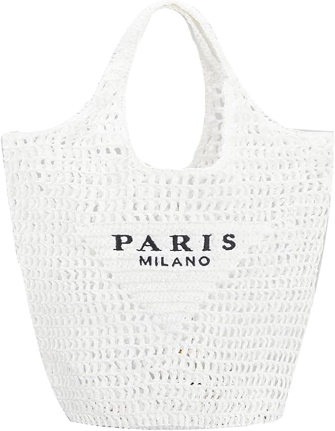 POOOPSSD New Woven Bag, Straw Mesh Tote Bag, Beach, Shoulder Bag, Hobo Women, Foldable Large Capa... | Amazon (US)