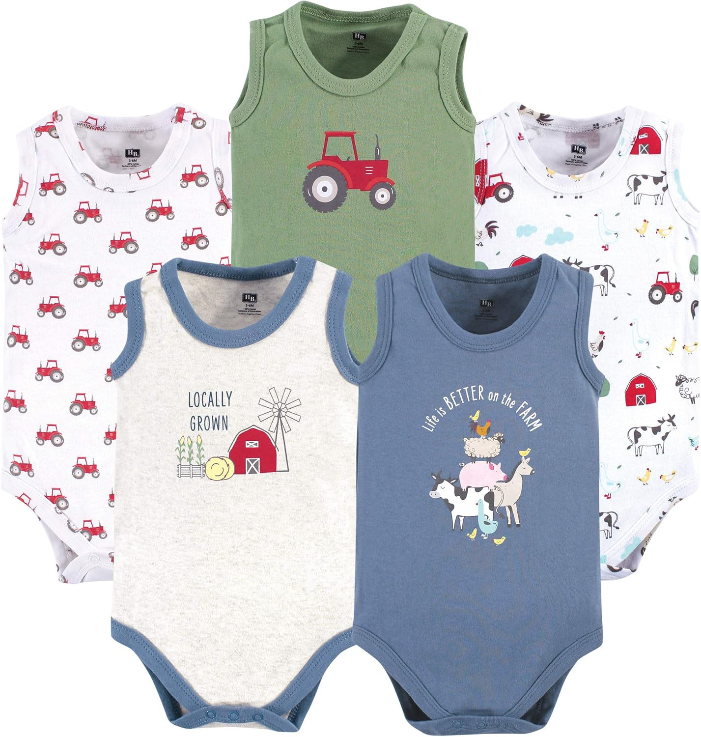 Hudson Baby Unisex Baby Cotton Sleeveless Bodysuits | Amazon (US)