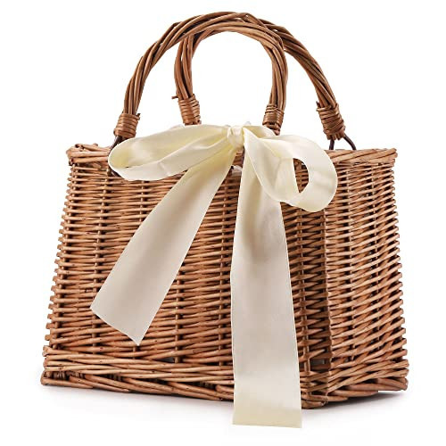 Straw Beach Bags For Women Summer Clutch Rattan Woven Wicker Purse Crochet Tote bridesmaids baskets | Amazon (US)