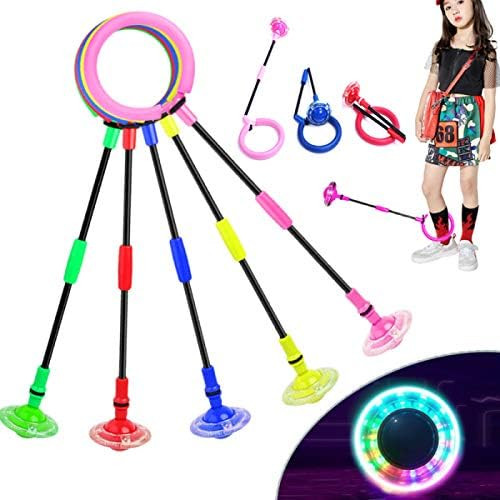 Fine Deal Flashing Jumping Ring Children Colorful Ankle Skip Jump Ropes Sports Swing Ball for Kid... | Amazon (US)