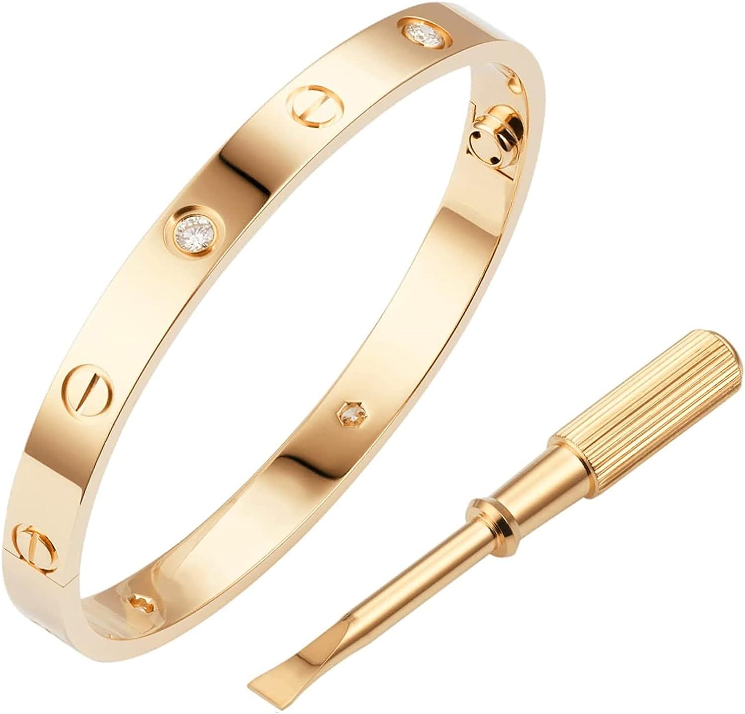 Love Bracelet with Screw Design Gold 18k Titanium Steel Bangle Witness the Gift of Love for Men W... | Amazon (US)