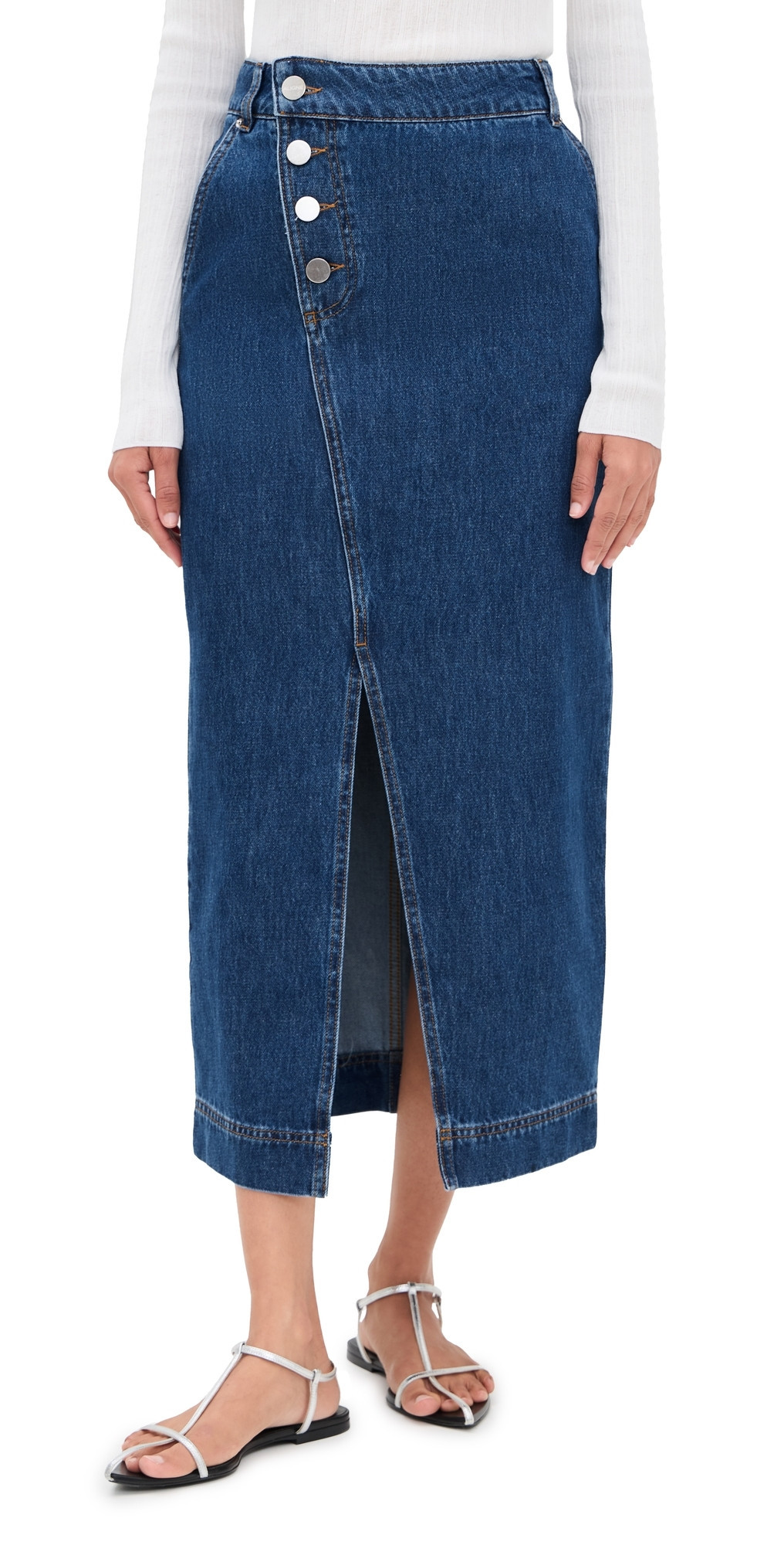 ALIGNE Asher Denim Skirt Mid Blue 0 | Shopbop