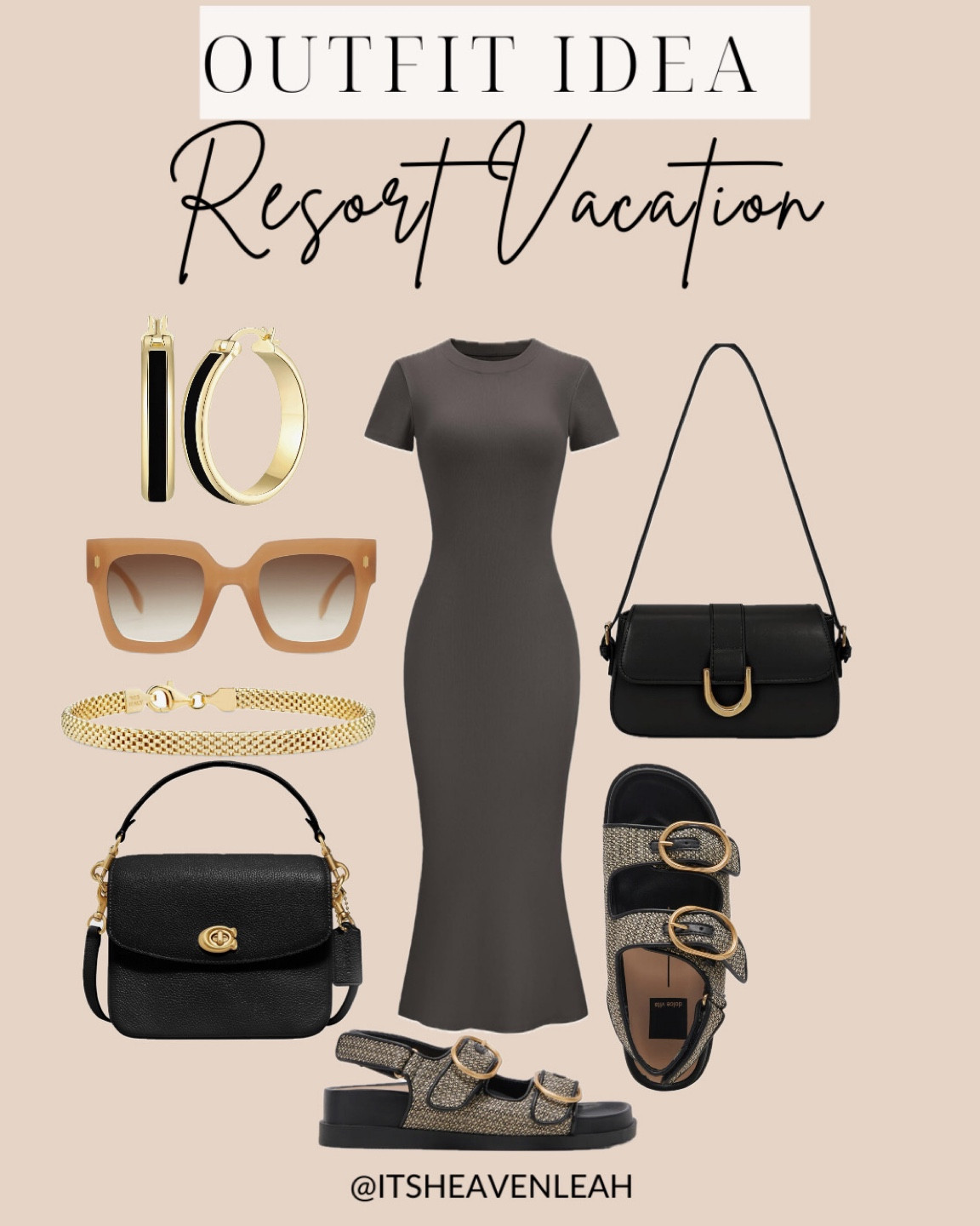 Outfit Idea for Vacation. Resort Style. Body on Dress, Amazon Fashion, Coach Purse 

#LTKU #LTKstyletip #LTKtravel