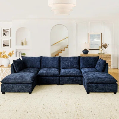 Couch Sectional 4-Seat Sofa With 2 Ottoman | Wayfair North America