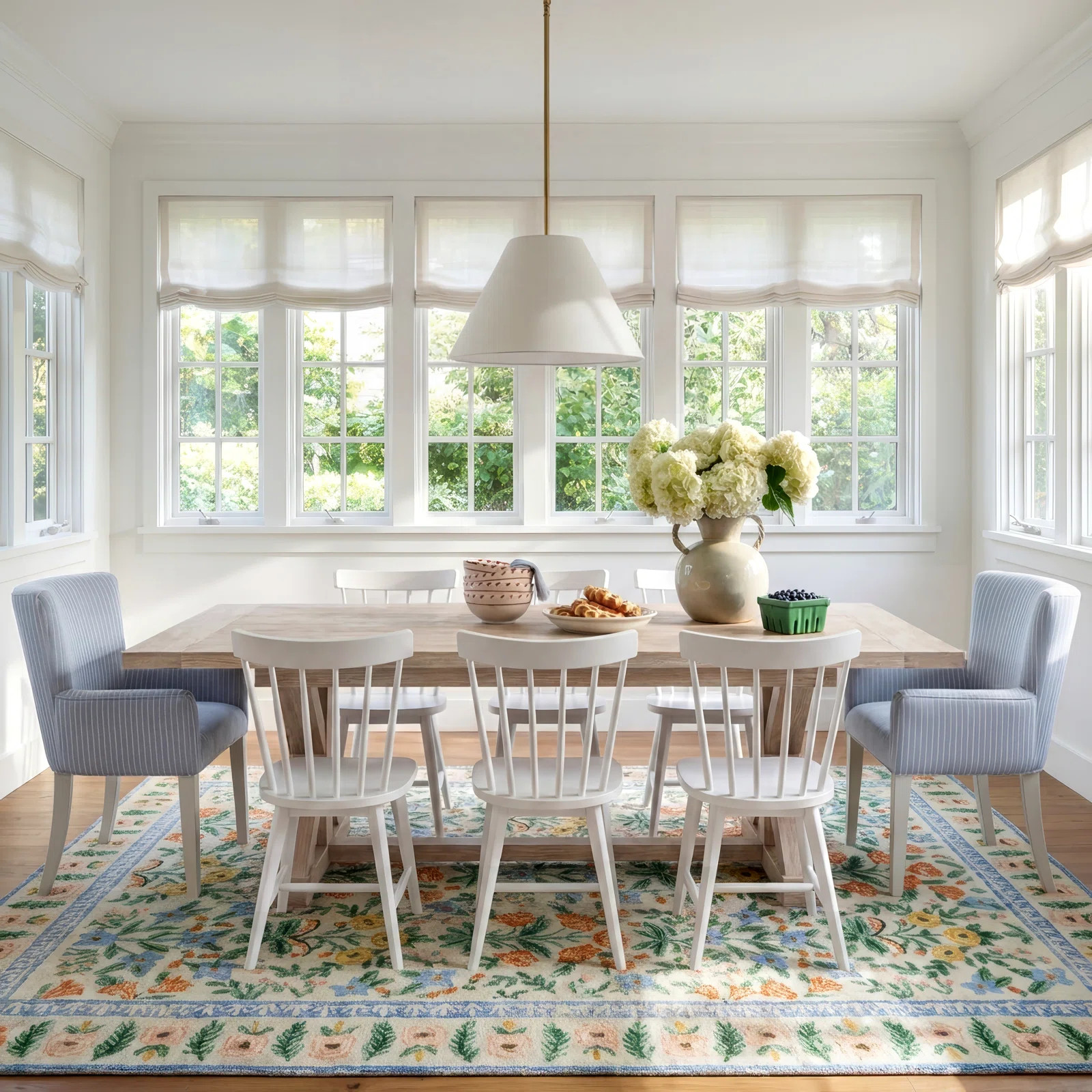Lana Trestel Dining Table Set With Armchairs And Wooden Side Chairs | Birch Lane