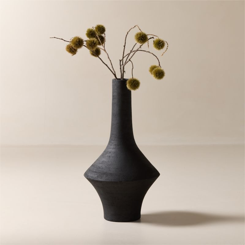 Santo Black Terracotta Floor Vase | CB2 | CB2