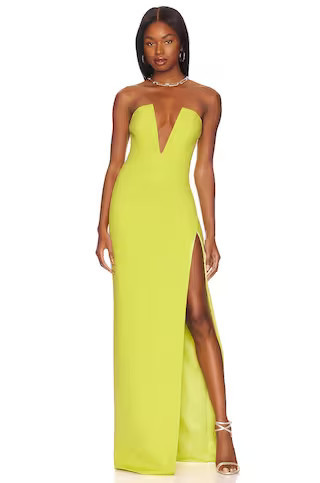 Infatuation Gown in Green Chartreuse | Green Gown | Yellow Gown Outfit Plunge Dress | Deep V Dress | Revolve Clothing (Global)