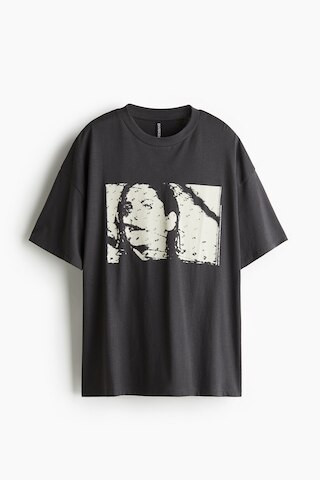 H & M - Oversized Printed T-shirt - Gray | H&M (US + CA)