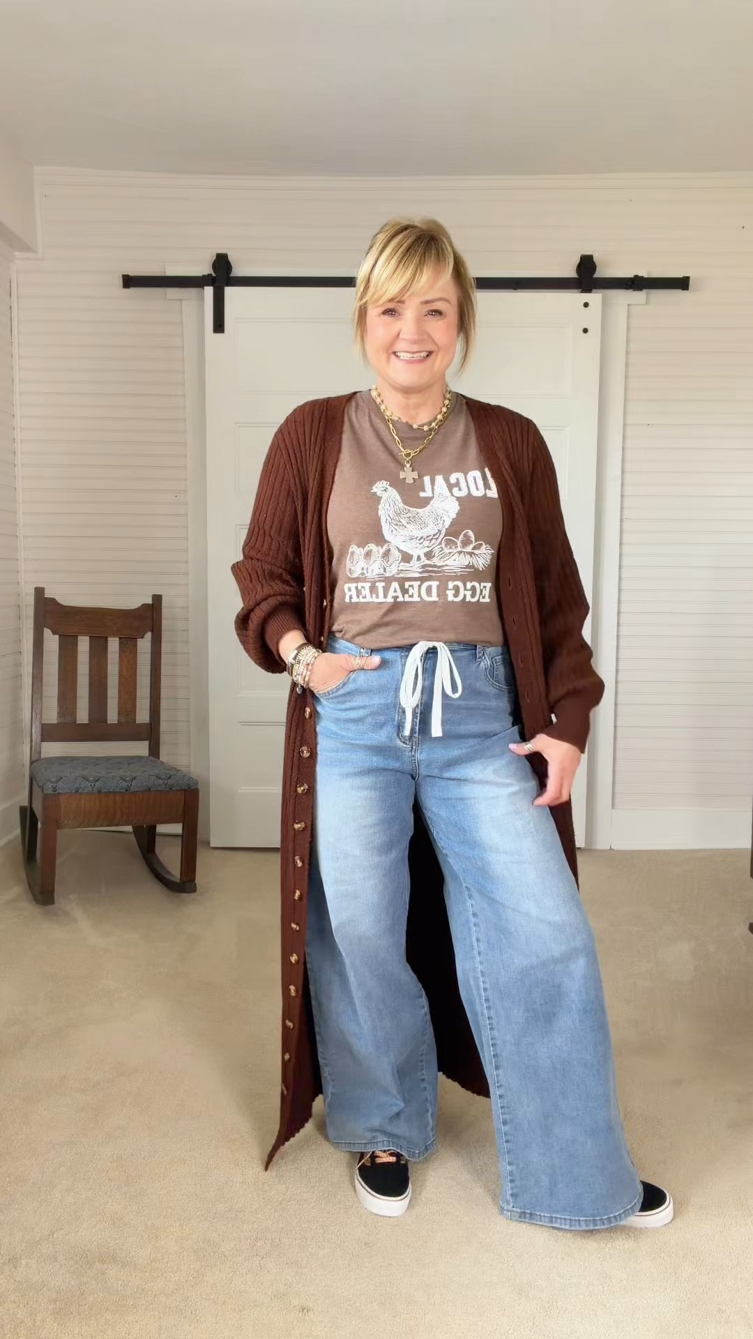 Shirt from a local shop.  
Jewelry from @blueyedhorse
Lamb not included 😉

#LTKOver40 #LTKdayinmylife