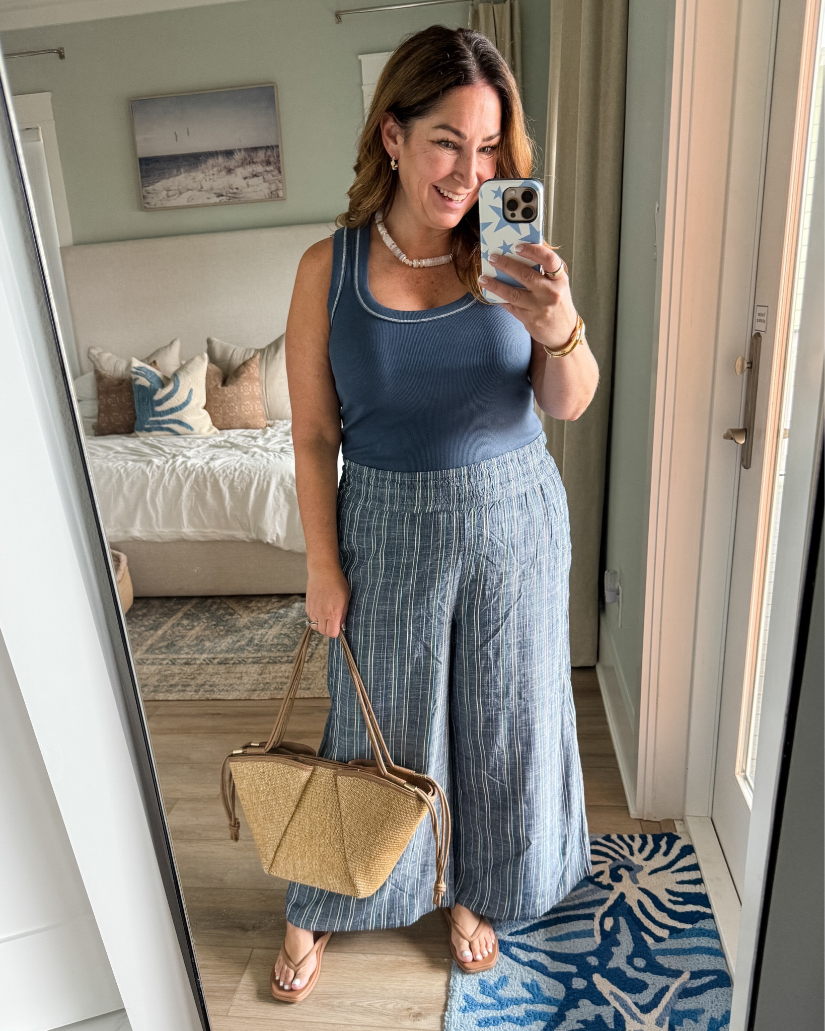 This combo is giving all the coastal beach vibes, plus its lightweight enough to wear in the gulf coast summer heat! 
📏Wearing tts L in both

#LTKSeasonal #LTKMidsize #LTKTravel