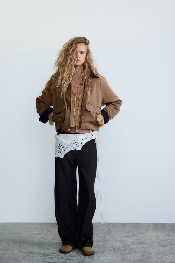 WAXED JACKET WITH CONTRAST COLLAR | Zara UK