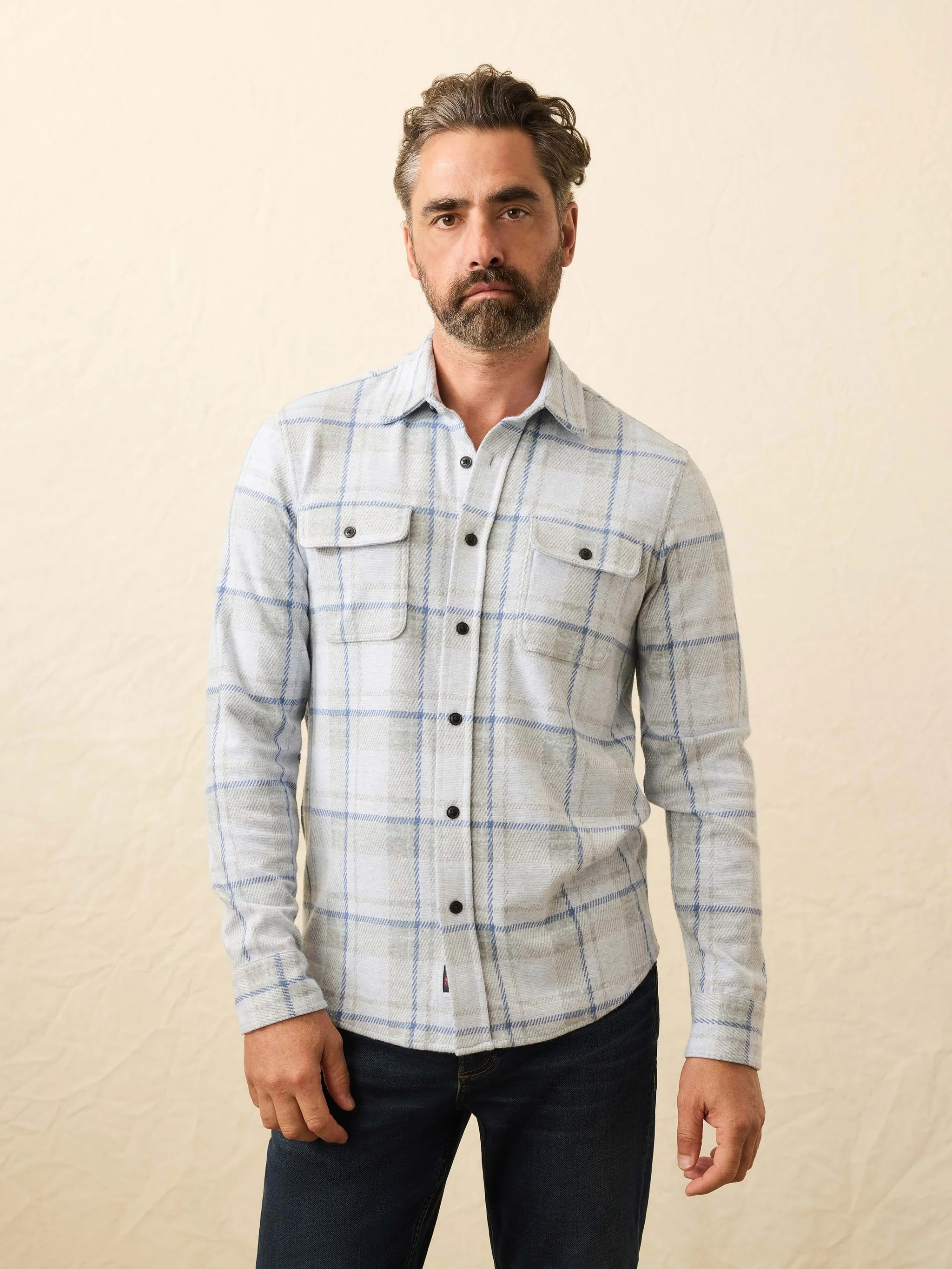 Legend™ Sweater Shirt - Maine Sky Plaid | Faherty