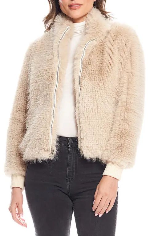 DONNA SALYERS FABULOUS FURS Parkside Faux Fur Bomber Jacket in Champ at Nordstrom, Size X-Small | Nordstrom