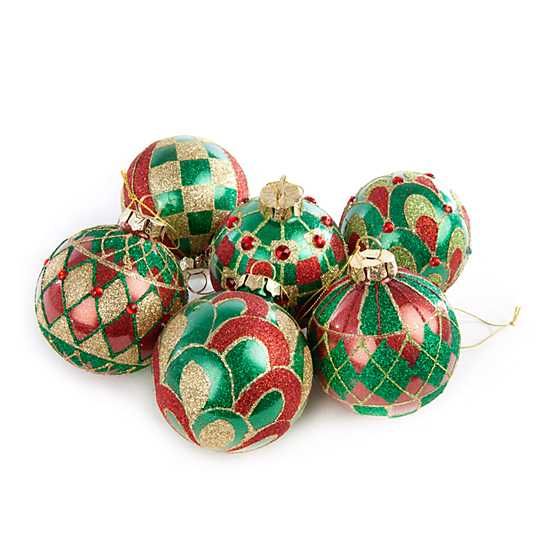 Aberdeen Glass Ball Ornaments - Set of 6 | MacKenzie-Childs