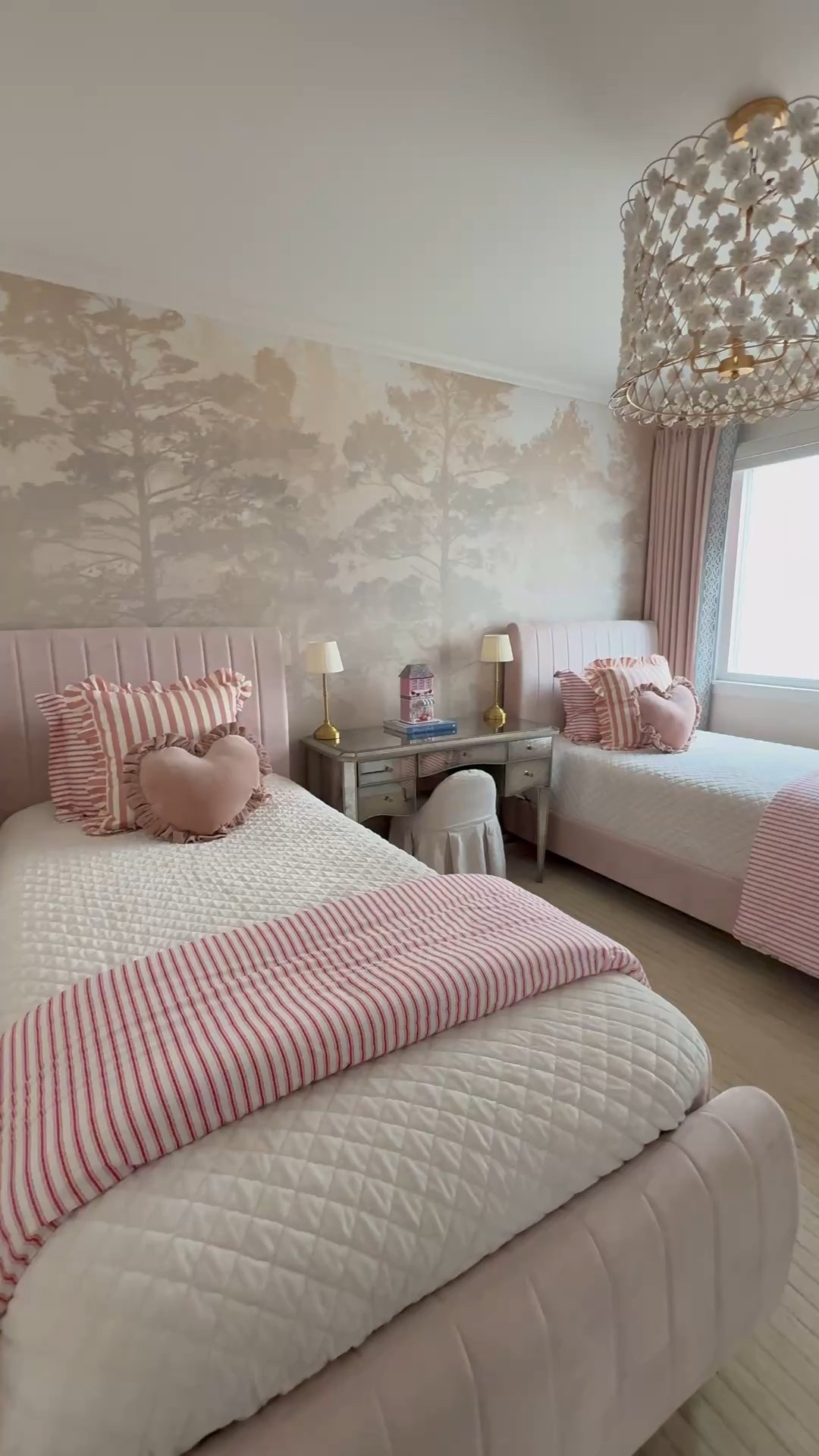 Simple Valentine’s decor details. Love these dusty rose heart pillows. 
#valentinesdaydecor #valentinesdecor #luxehome #kidsroomdesign #interiordesign 

#LTKHome #LTKSeasonal #LTKValentine