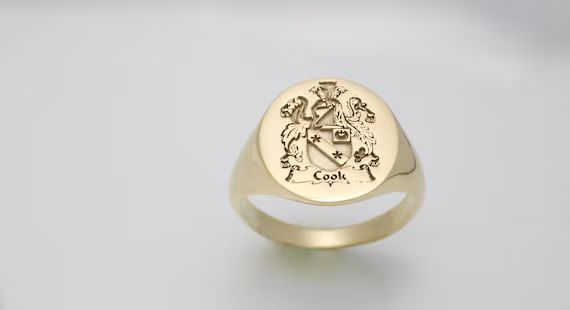 Gold Family Crest Signet Ring Family Rings Gold Signet Ring | Etsy | Etsy (US)