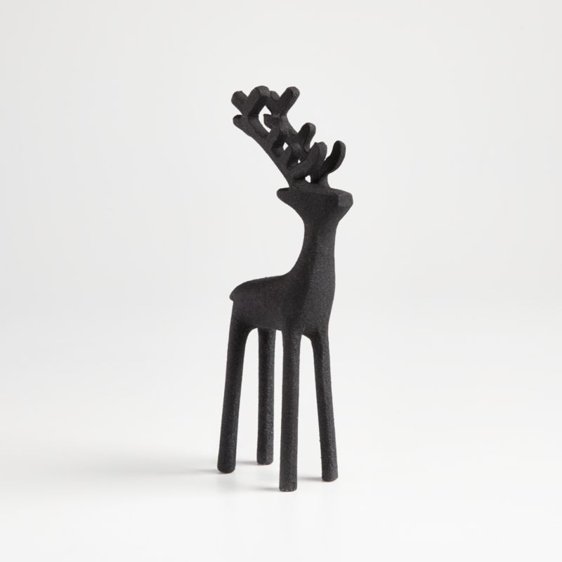 Zinc Holiday Reindeer Decoration 9" Crate&Barrel Finds Crate&Barrel Deals Crate&Barrel Sales | Crate & Barrel