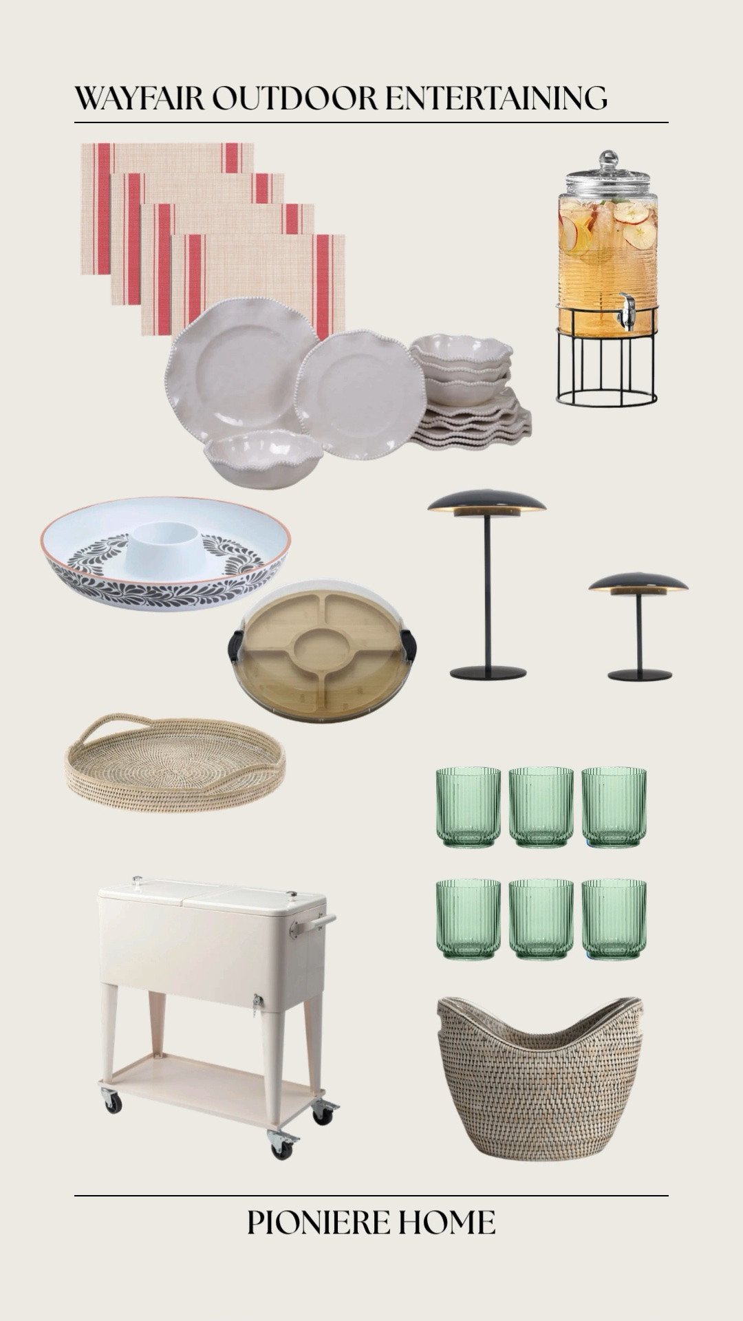 Wayfair outdoor entertaining favorites. Melamine dinnerware, outdoor table lamps, cooler, Wayfair patio.

#LTKSeasonal #LTKHome #LTKSaleAlert