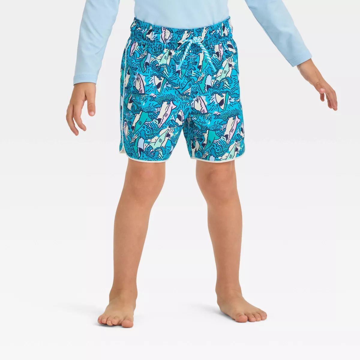 Toddler Boys' Dolphin Hem Swim Shorts - Cat & Jack™ Blue 2T | Target