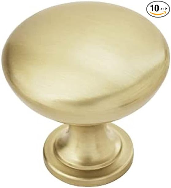 Amerock Edona 1-1/4 in (32 mm) Diameter Golden Champagne Cabinet Knob - 10 Pack | Amazon (US)