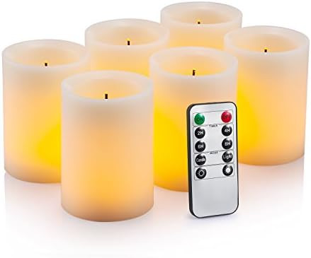 Flameless Flickering LED Candles 3" X 4" with 10-Key Remote Control Timer Classic Pillar Optical ... | Amazon (US)