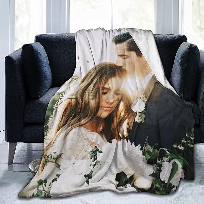 Custom Blanket with Photos Text Customized Blanket Personalized Flannel Throw Blankets for Adult ... | Amazon (US)