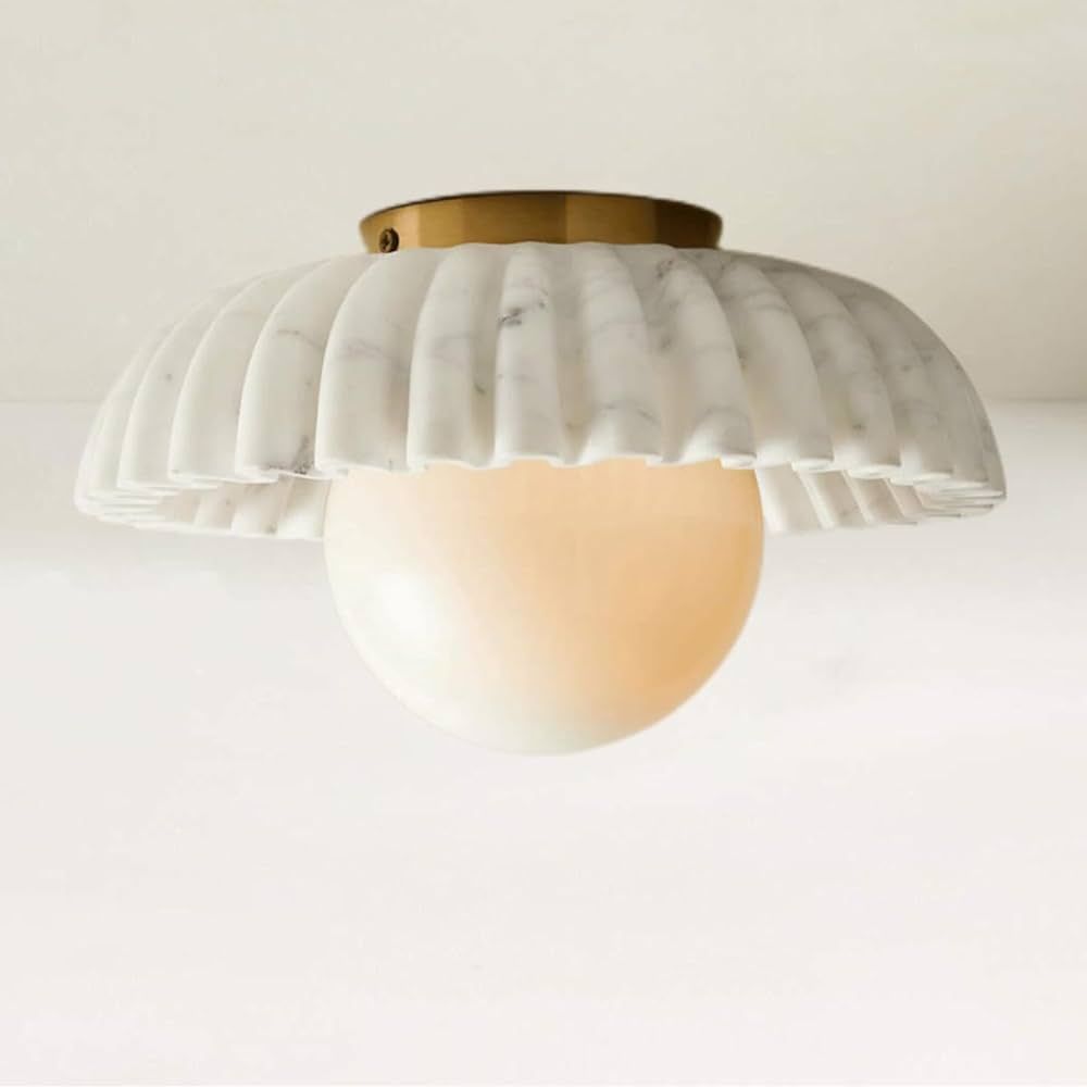 Fluted Marble Flush Mount Light,Ariel Fluted Marble Flush Mount Light12 Wx12 Dx9.5 H | Amazon (US)