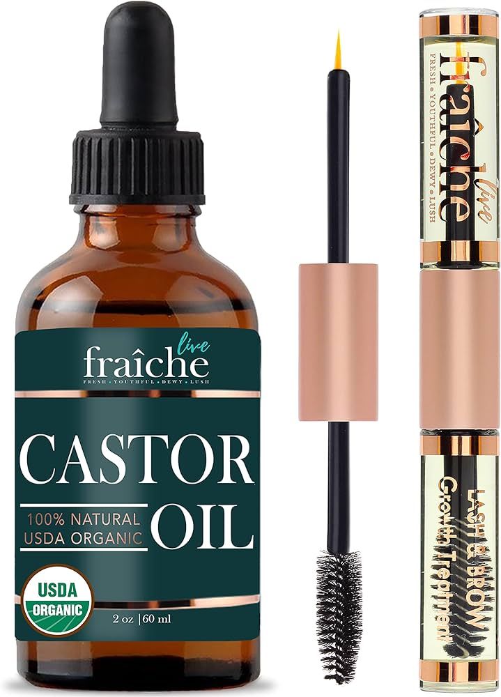 Castor Oil (2oz) + Filled Mascara Tube USDA Certified Organic, 100% Pure, Cold Pressed, Hexane Fr... | Amazon (US)