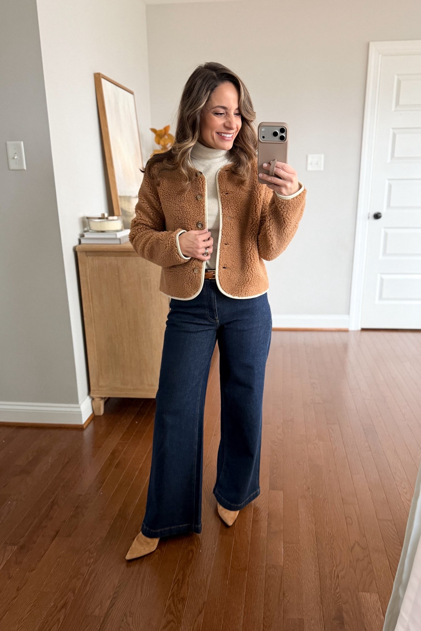 Wearing today! 

Coat (Ann Taylor): petite xxs 
Turtleneck (Quince):  xs (sold out in the color I’m wearing 🫠) 
Jeans (Gap): petite 24 - sold out but I’ll link a similar! 
Boots (J.Crew) 

#LTKSeasonal #LTKPetite