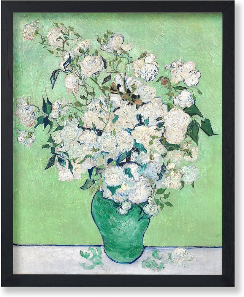 Poster Master Vintage Van Gogh Poster - White Roses in Green Vase Painting Print - Expressionism ... | Amazon (US)