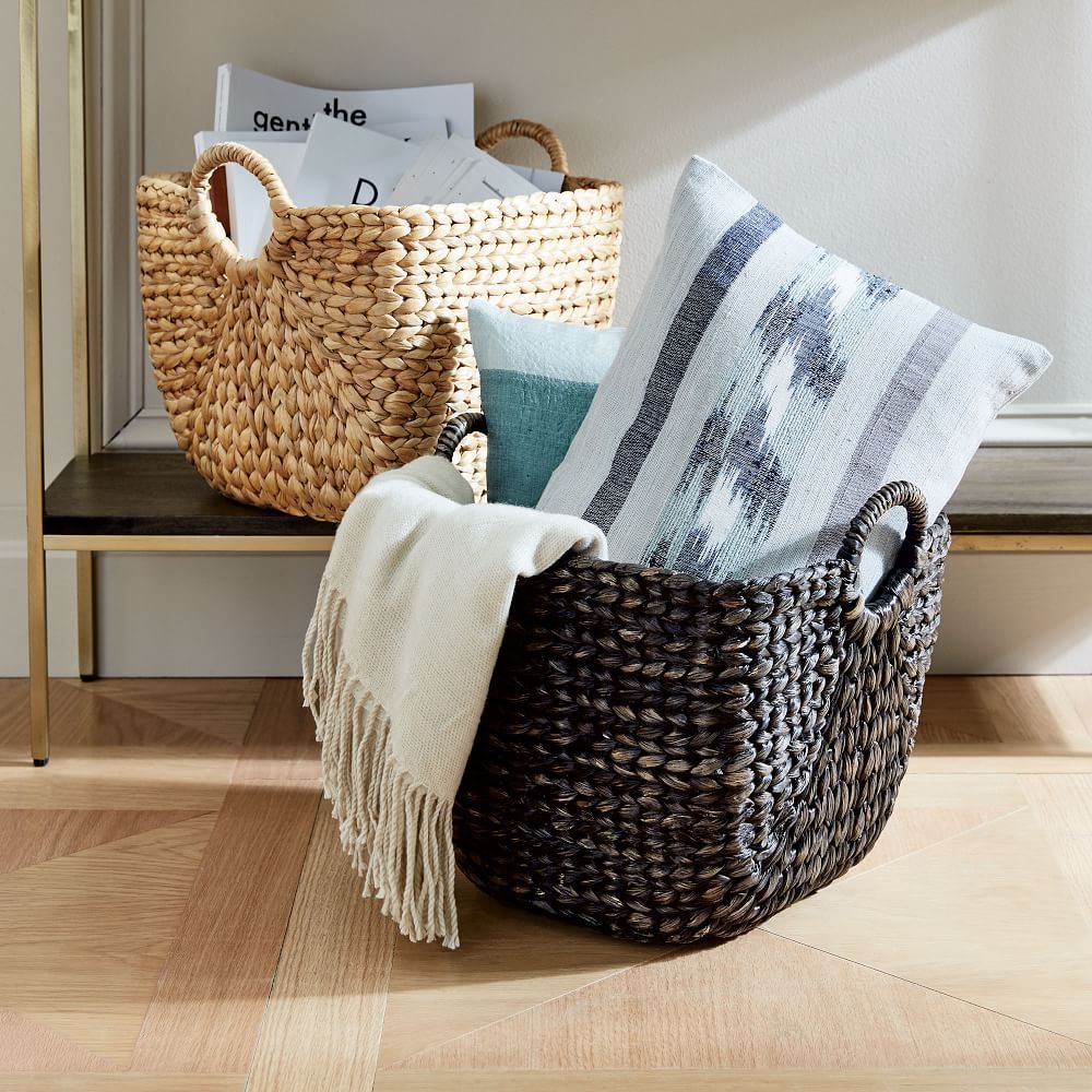 Curved Seagrass Handle Baskets | West Elm (US)