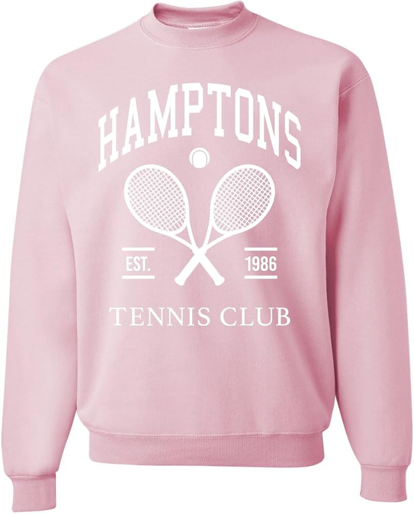 Wild Bobby Hamptons Tennis Club Est 1986 Sports Unisex Crewneck Sweatshirt | Amazon (US)