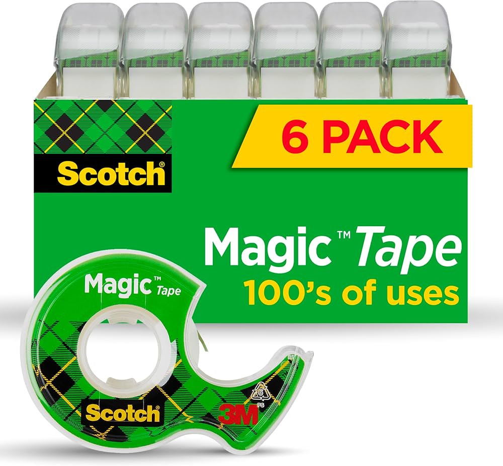 Scotch Magic Tape, Invisible, Repair Christmas Cards and Use as Holiday Gift Wrap Supplies for Ch... | Amazon (US)