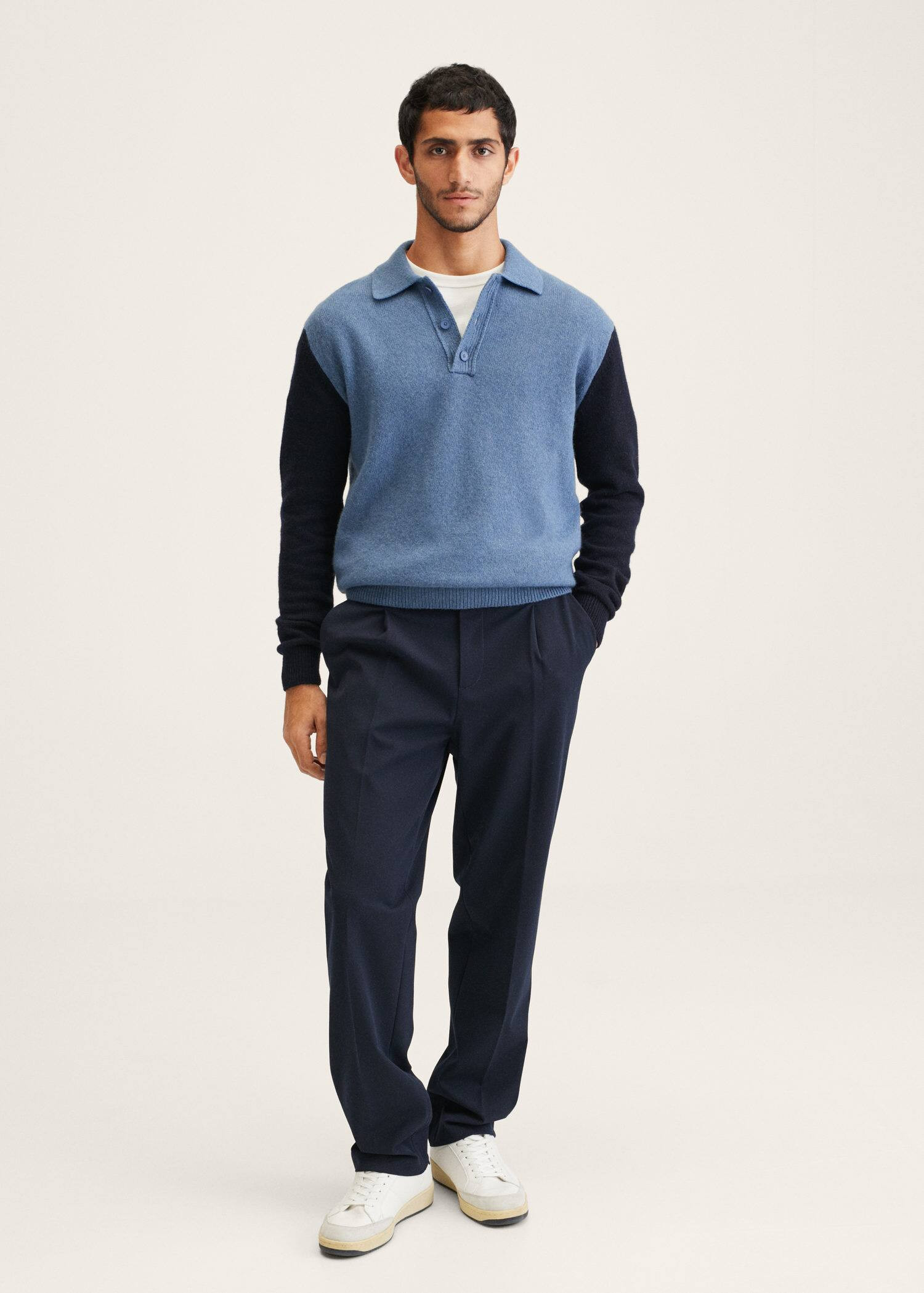 Cashmere wool knit polo shirt | MANGO (US)
