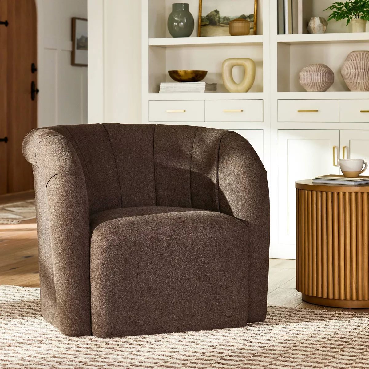 Channeled Curved Back Accent Chair Velvet - Threshold™ designed with Studio McGee | Target