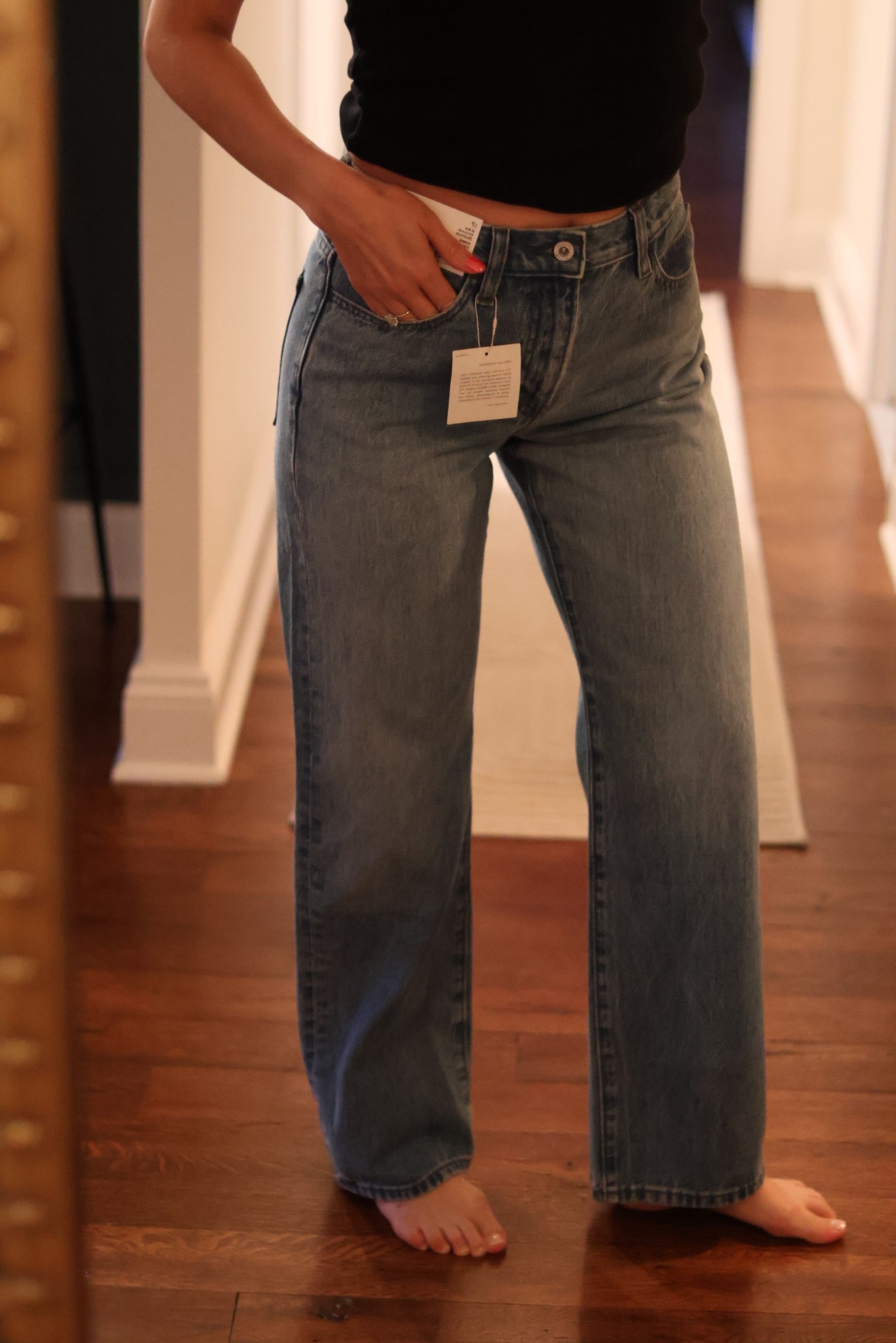 J.W. Anderson x Uniqlo jeans. Wearing a size 25! 

#LTKStyleTip #LTKFindsUnder50