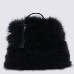 Moschino Faux Fur Top Handle Bag — Black | Italist Inc.