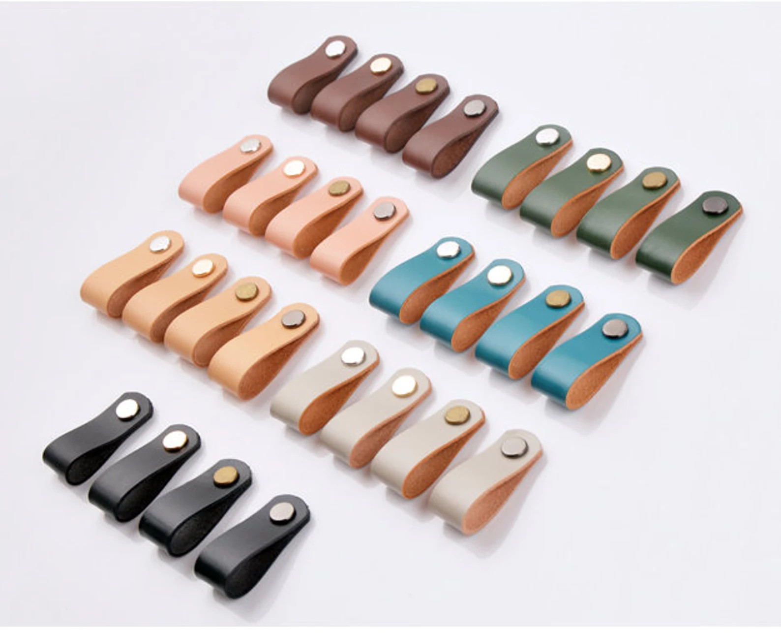 Vegetable Tanned Leather  Door Handles For Cabinet Wardrobe Cupboard Drawer Pull Knobs Furniture ... | Etsy (CAD)