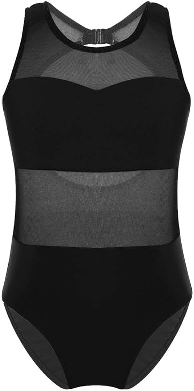 Agoky Big Girls Turtle Neck Lace Back Retro Dancewear Ballet Gymnastics Leotard Costumes | Amazon (US)