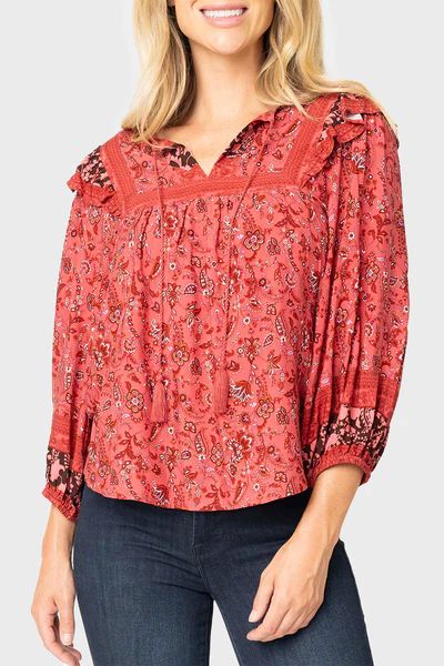 Harvest Moon Border Print Blouse | Gibson