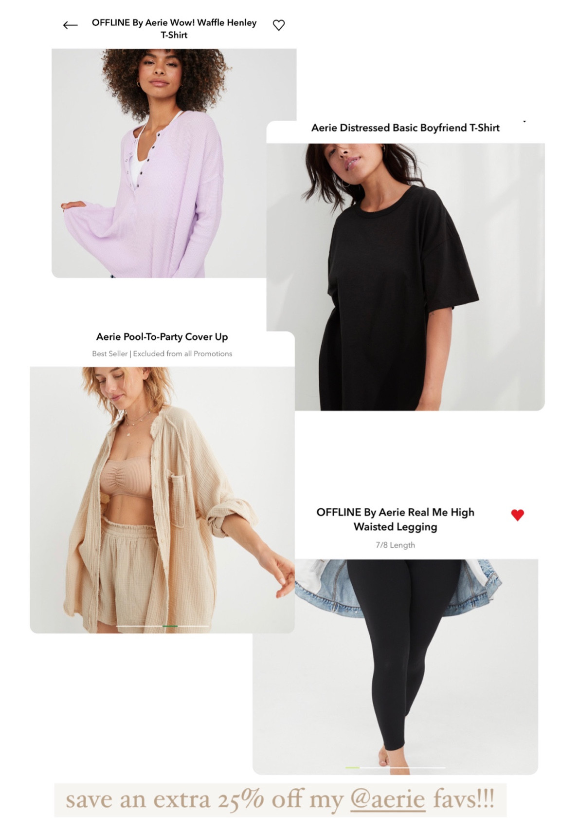 Extra 25% off my Aerie favs! 🙌🏼

#LTKSale #LTKFind #LTKunder50