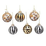 Amazon.com: Kurt S. Adler Kurt Adler 80MM Gold, Silver and Black Animal Glass Ball, 6 Piece Box O... | Amazon (US)