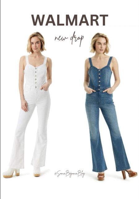 Explore Walmart's latest fashion drop with our stylish denim and white overalls, perfect for any casual outing or chic event. Flaunt these timeless pieces, each featuring a unique buttoned design for that extra flair. Get ready to elevate your spring wardrobe without breaking the bank! #WalmartFinds #FashionEssentials #SpringStyle 

#LTKMidsize #LTKSaleAlert #LTKOver40