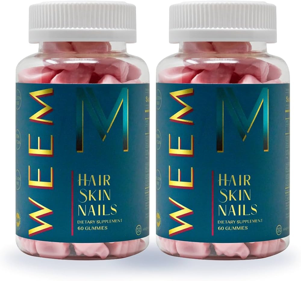 WEEM Hair Skin and Nails Gummies - Supports Healthy Hair - Vegan biotin Vitamins for Women & Men ... | Amazon (US)