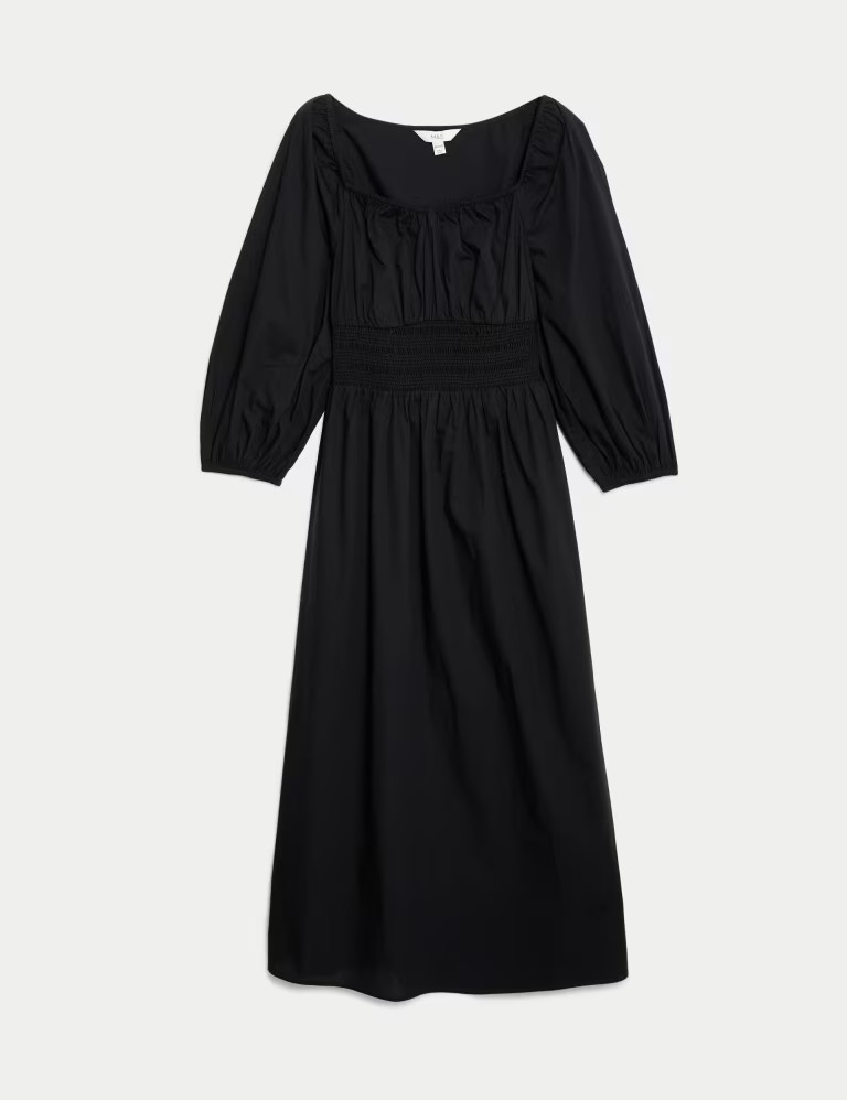 Pure Cotton Square Neck Midaxi Dress | Marks & Spencer (UK)