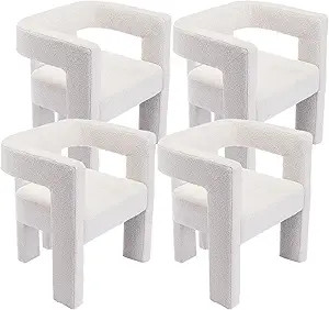 GNIXUU Modern Dining Chairs Set of 4, Upholstered Barrel Accent Chair, Comfy Side Chair Lounge Ar... | Amazon (US)