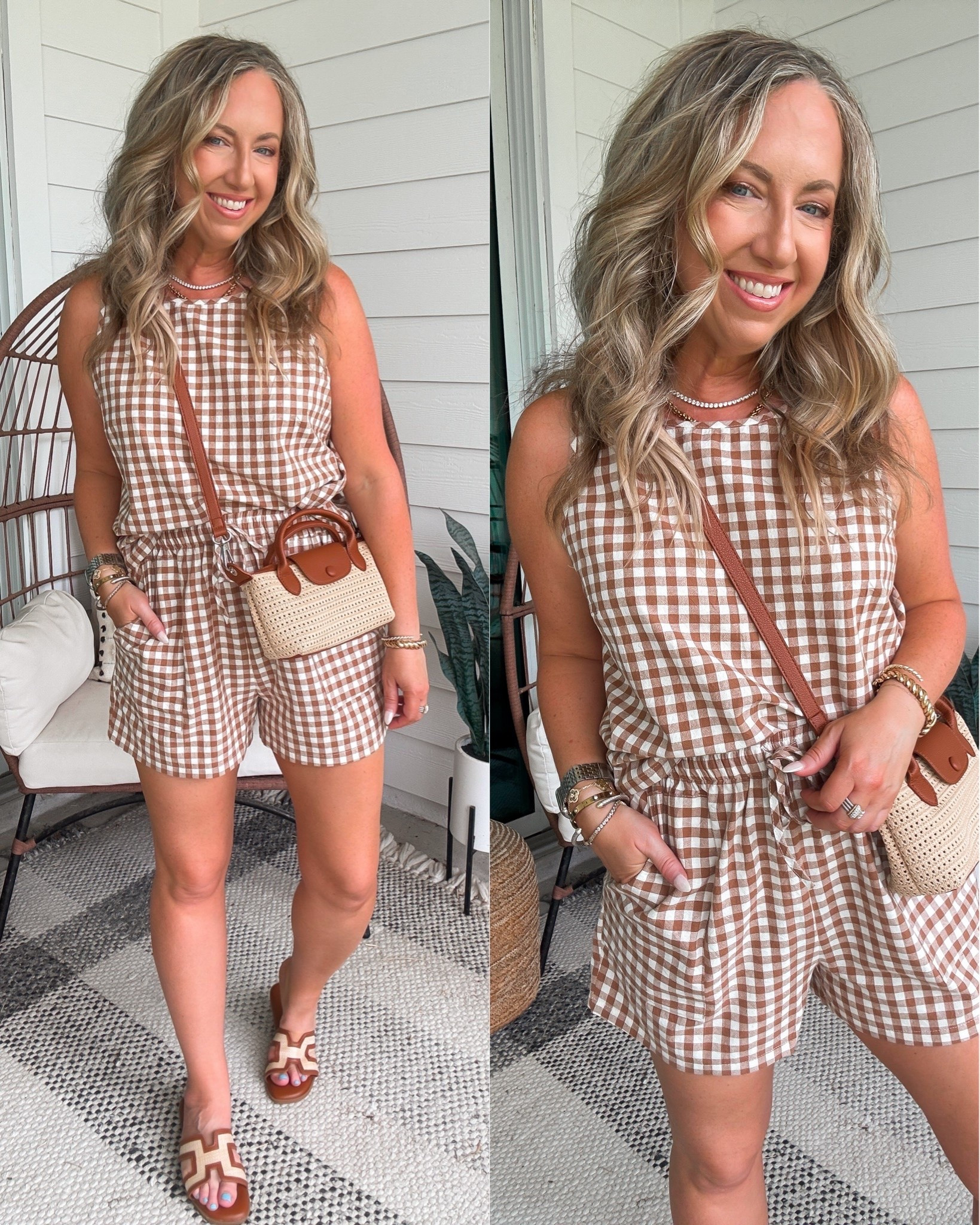 Two piece gingham short set with pockets size medium. Summer two piece set, summer outfit vacation outfit

#LTKOver40 #LTKPetite