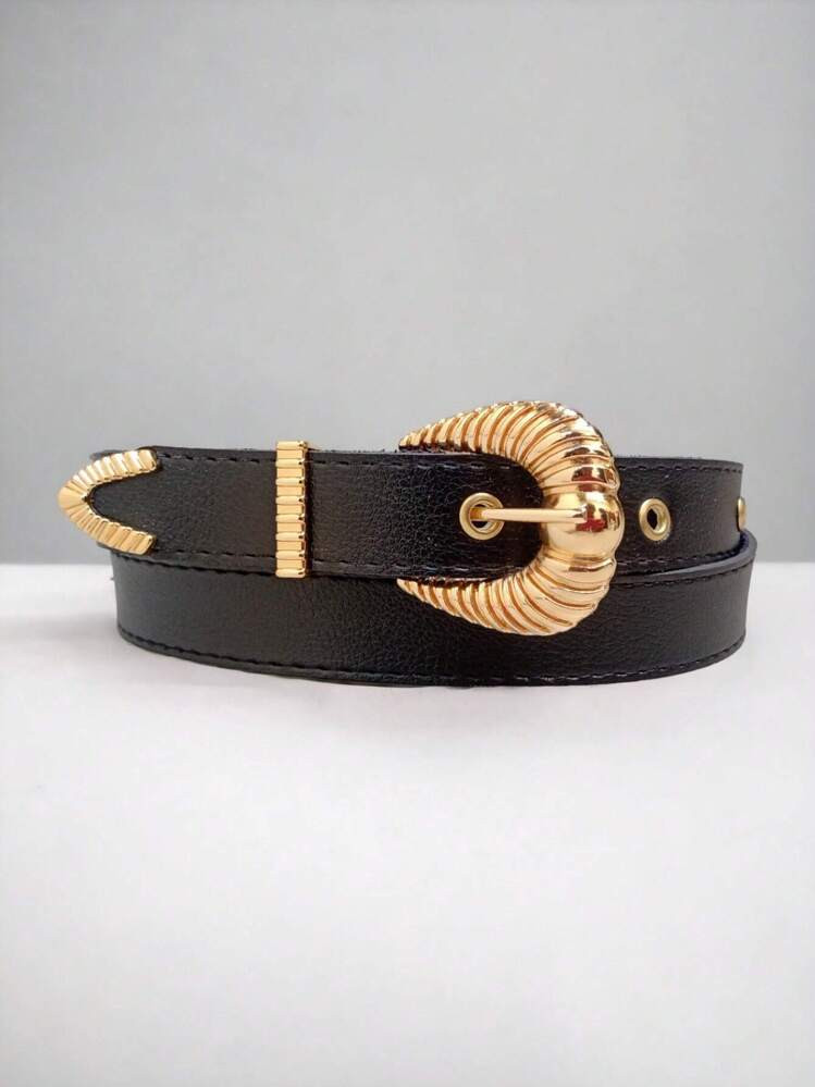 CINTO FEMININO MINI CONCHA 2,5CM FIVELA E ILHOES DOURADO | SHEIN