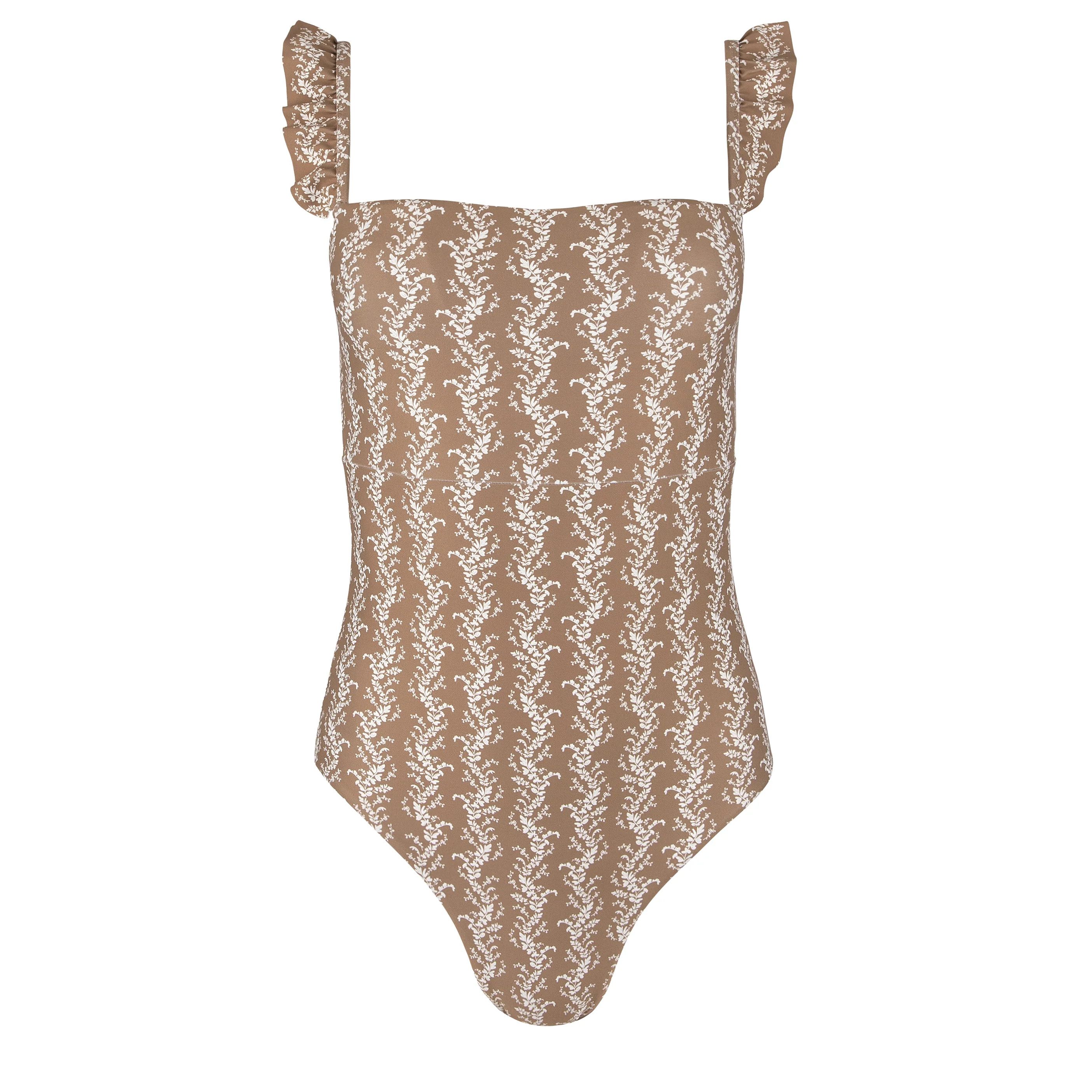 women's almond vine floral ruffle one piece | minnow swim | minnow