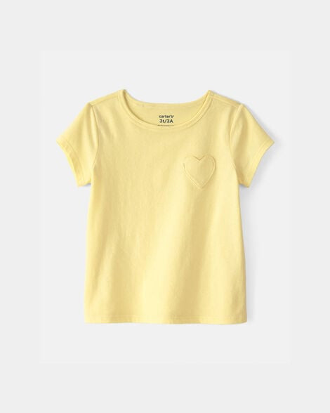 Toddler Girl Heart Pocket Top - Yellow | Carter's Inc